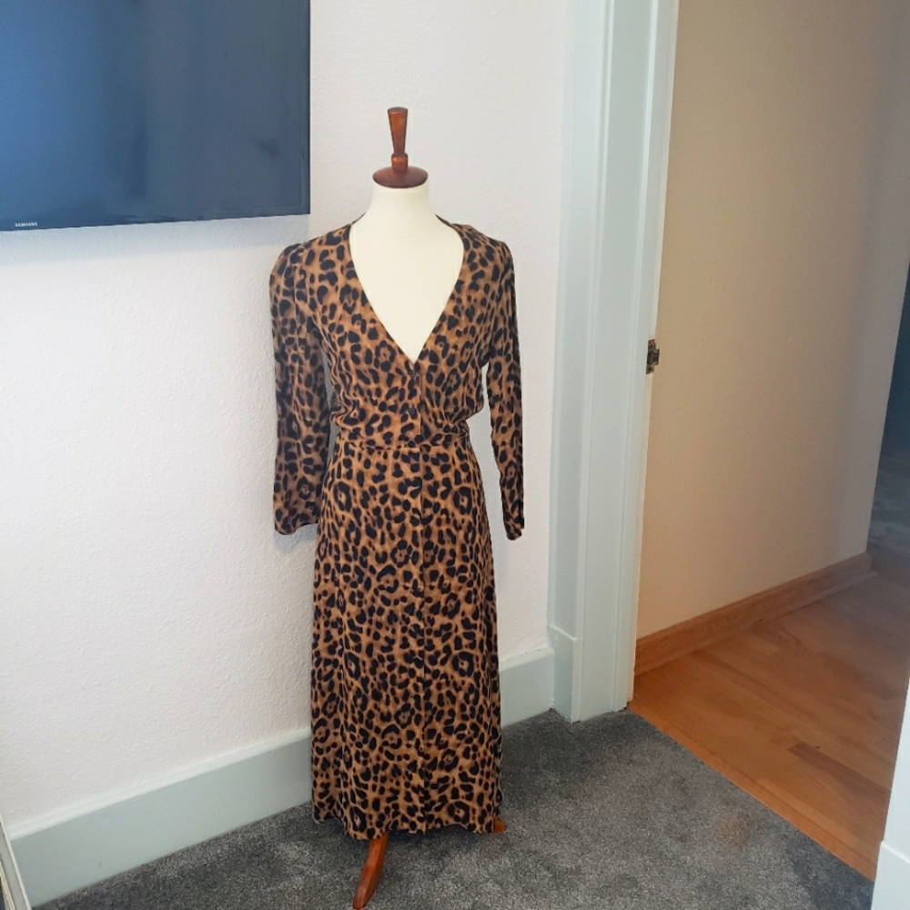Reformation Medi Lepord Dress